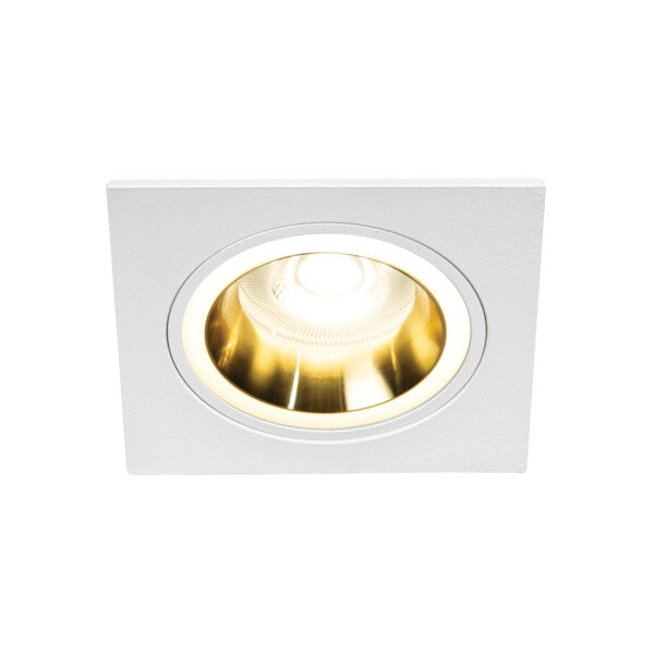 Faretto incasso soffitto quadrato bianco oro Kanlux Feline 37261