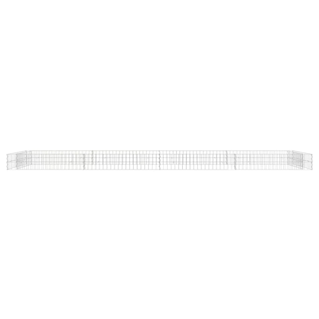 Aiuola rialzata in gabbione di acciaio zincato 400 x 100 x 20 cm Argento 02_0039896