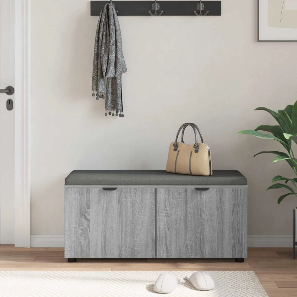 Panca per ingresso con cuscino Sonoma grigia 100 x 38 x 46 cm 891493