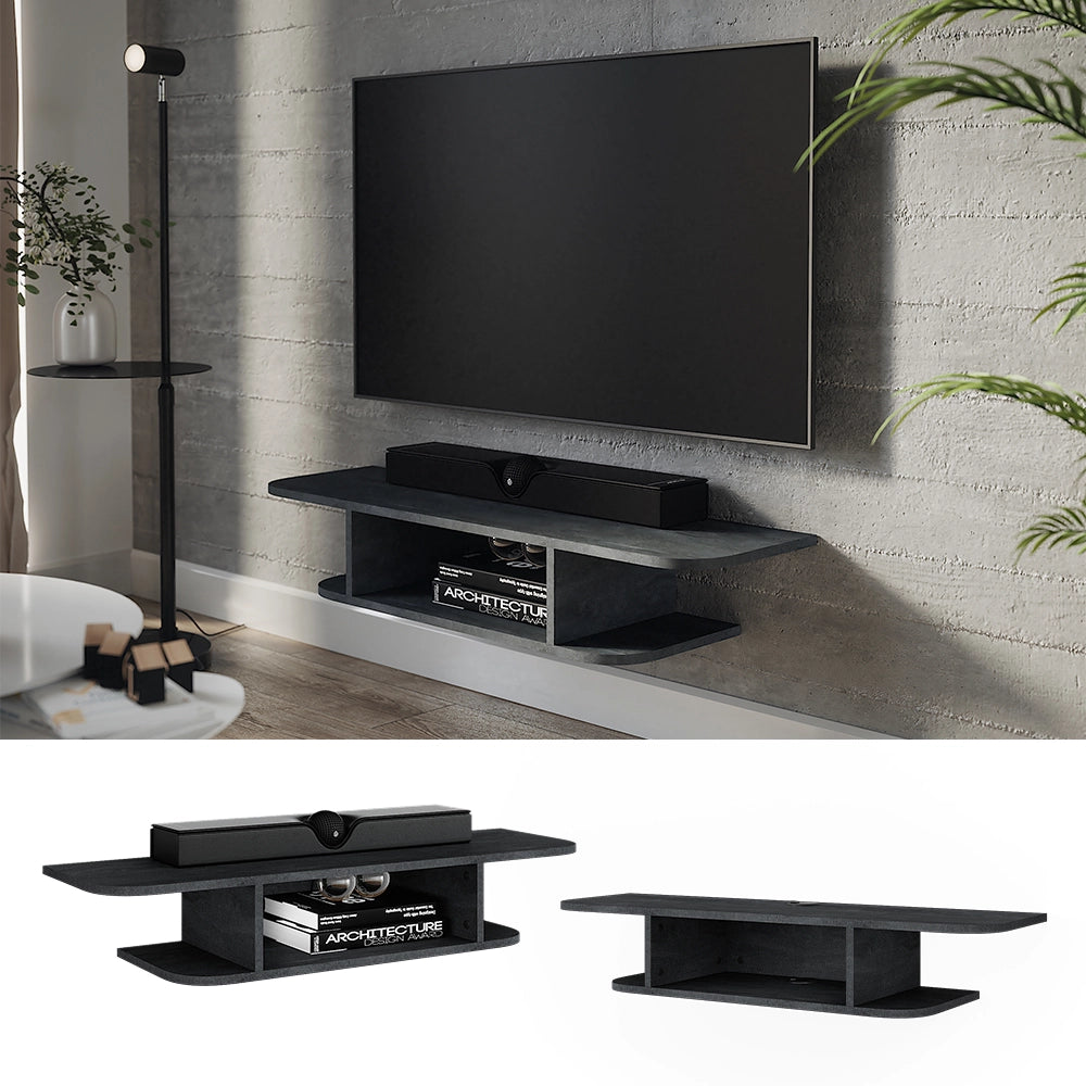 Vicco Mobile tv Calcestruzzo nero 105 x 18.2 cm con scomparti aperti