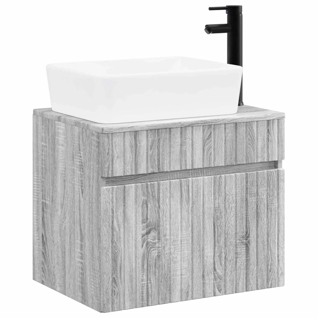 Set di mobili per il bagno Sonoma grigio Legno ingegnerizzato 3404306