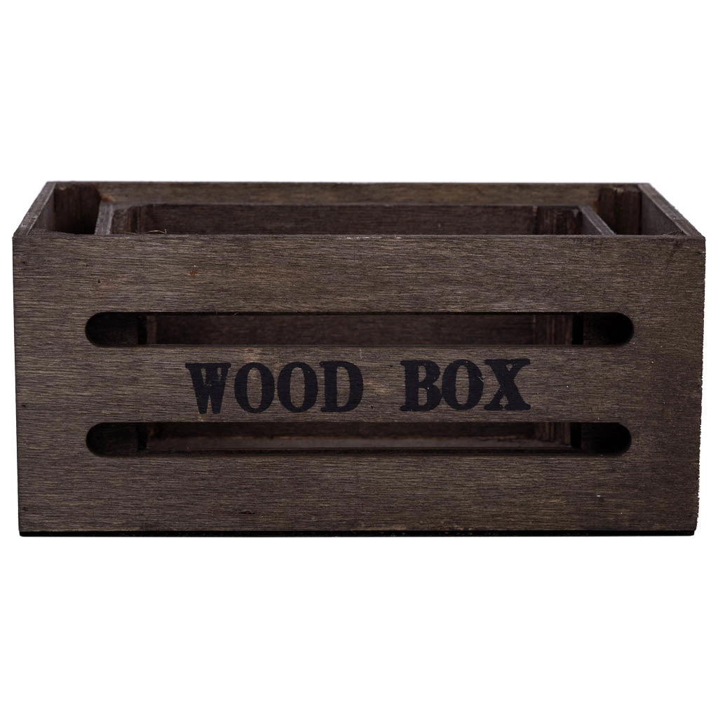 Set cassetti in legno 2 pezzi marrone 20x13x09-16x11x08h cm