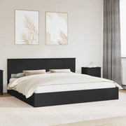 Letto con Contenitore Nero 200 x 200 cm Legno multistrato