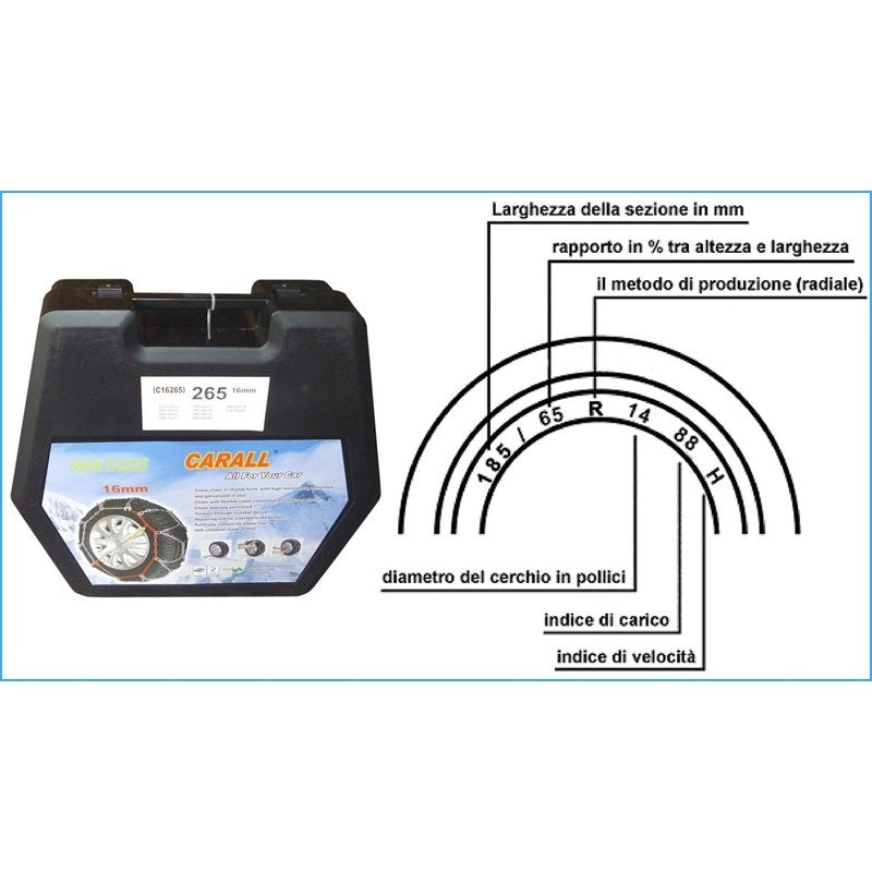 Catene Da Neve A Rombo 4WD 16mm Gruppo 270 Per SUV 4X4 Furgone Fuoristrada