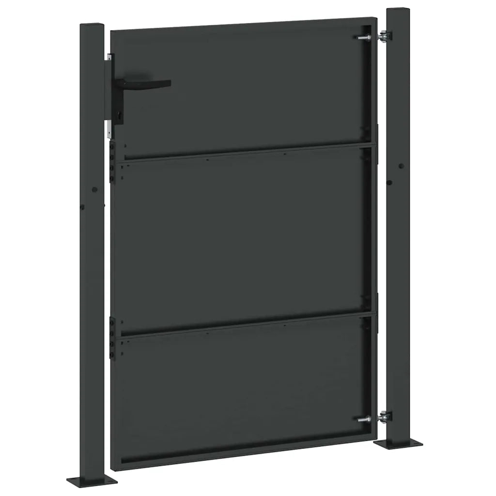 Cancello da giardino con blocco Nero 105 x 130 cm 42015905