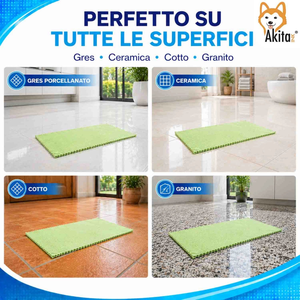 Akitaink 3 Panni Pavimenti Microfibra Clean Master 50x70 cm