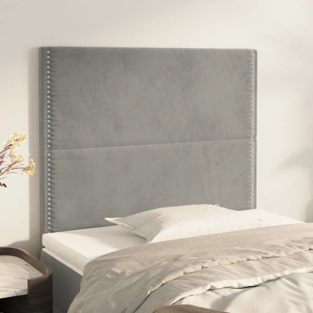 Testiera Grigio Chiaro 100x5x118/128 cm Velluto 3116234