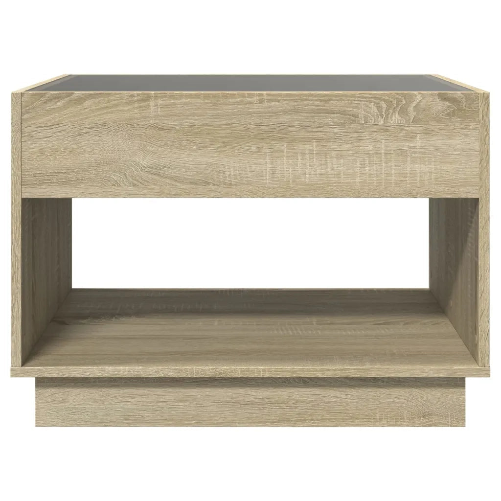 Tavolino da Salotto con LED Infinity Rovere Sonoma 70x50x50 cm