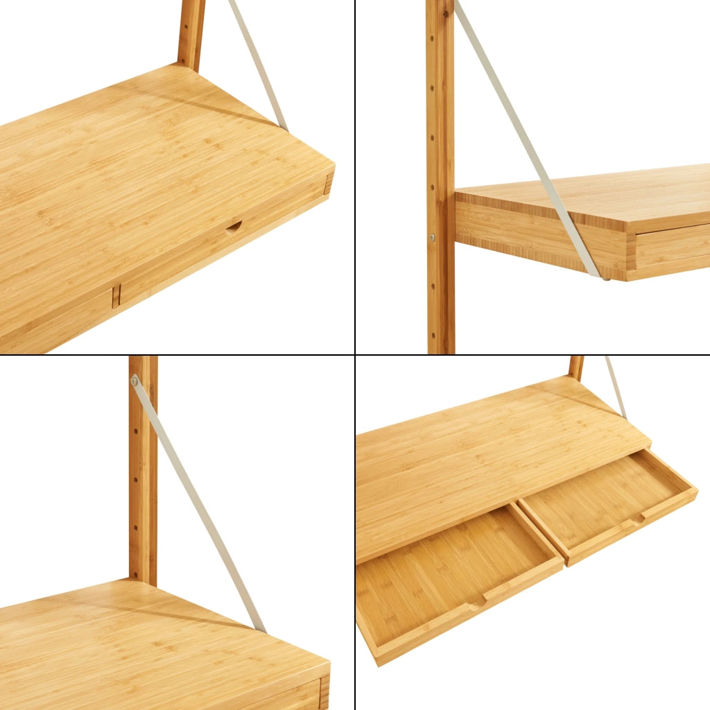 Scaffale dal design senza tempo per soggiorno o camera da letto mobiletto portaoggetti da parete 85 x 85 x 36 cm bambù naturale 03_0011299