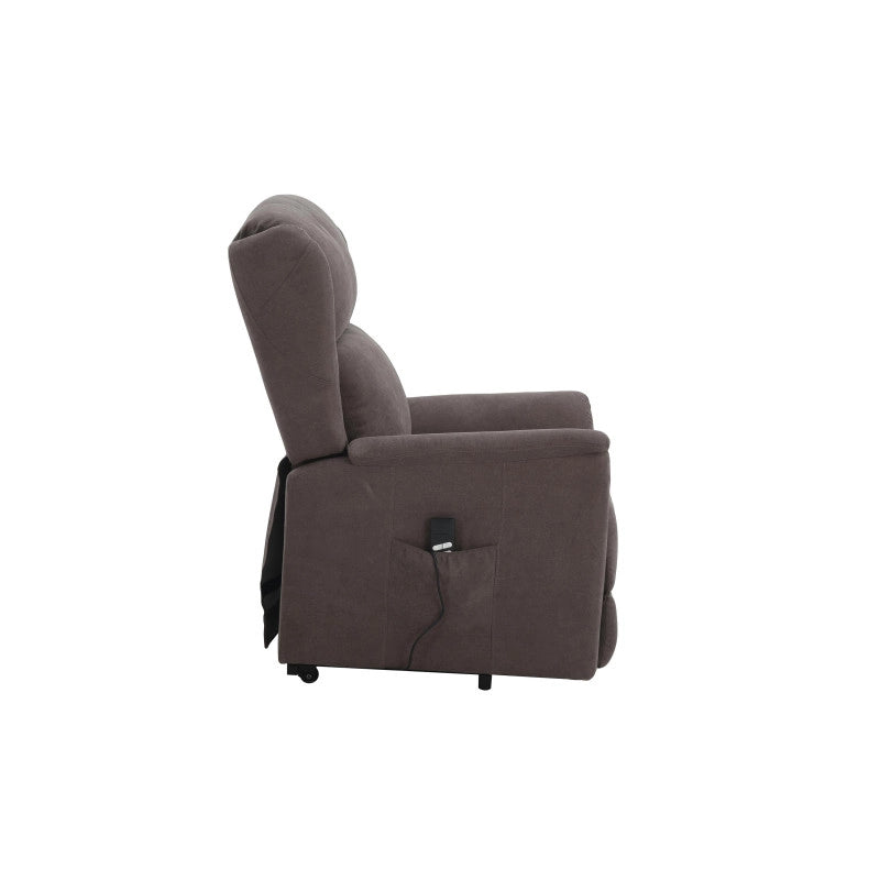 Poltrona Relax 2 Motori Thelma In Tessuto Marrone