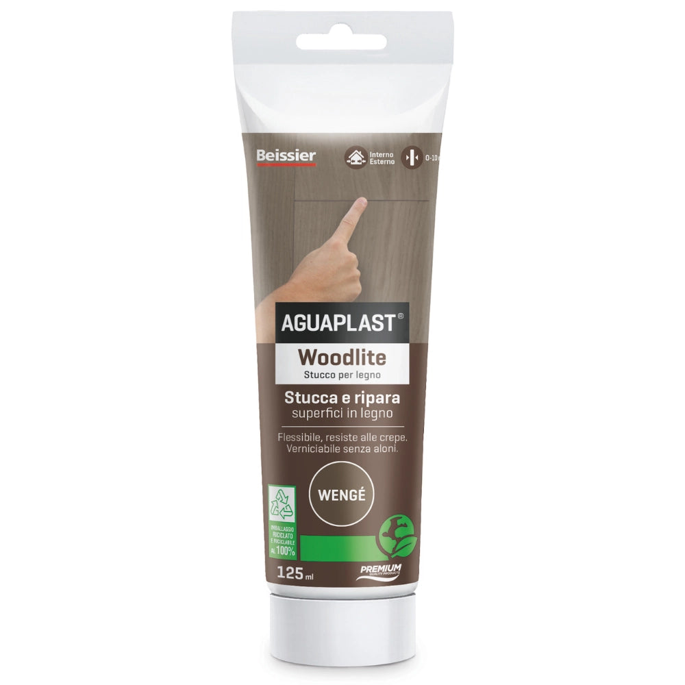 Aguaplast woodlite stucco per legno colorato pronto all’uso verniciabile 125 ml *** colore- wenge, confezione 1