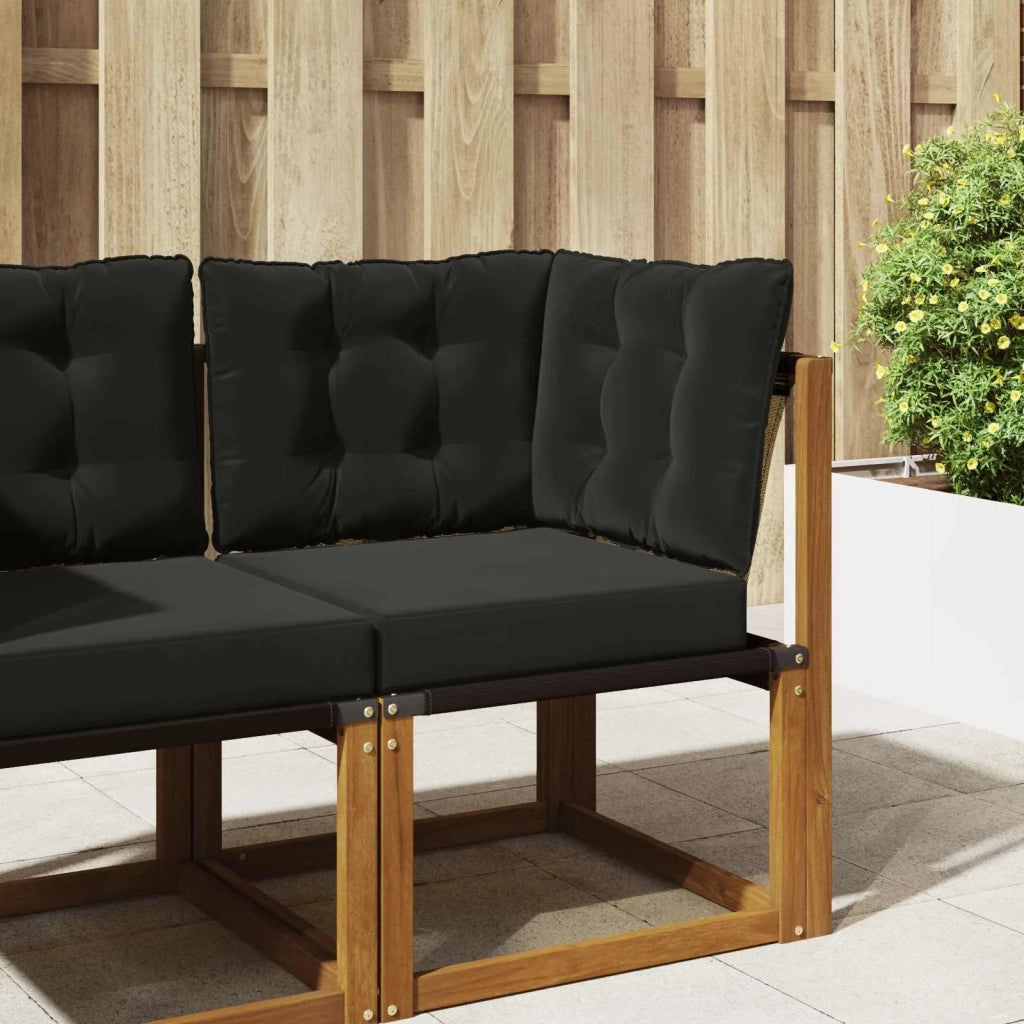 Cuscino per divano da esterno 3 pcs Nero Poliestere 900802