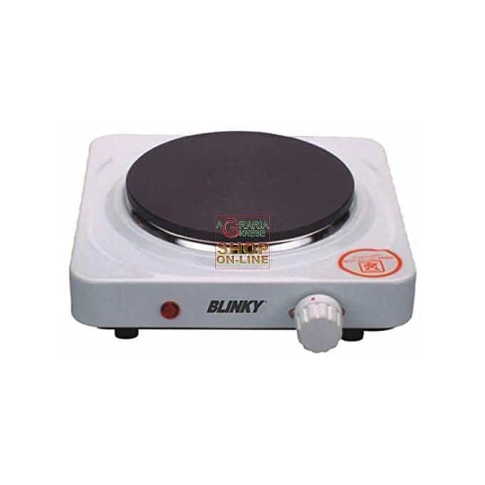 Blinky ES-2610 Fornello Elettrico Piastra in Acciaio 150 mm 1000 W con Luce di Accensione e Regolatore Temperatura