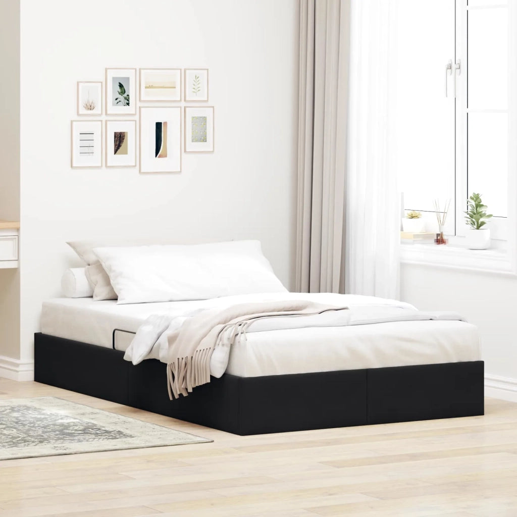 Letto ottomano con archiviazione Nero 120 x 200 cm Velluto 3442876