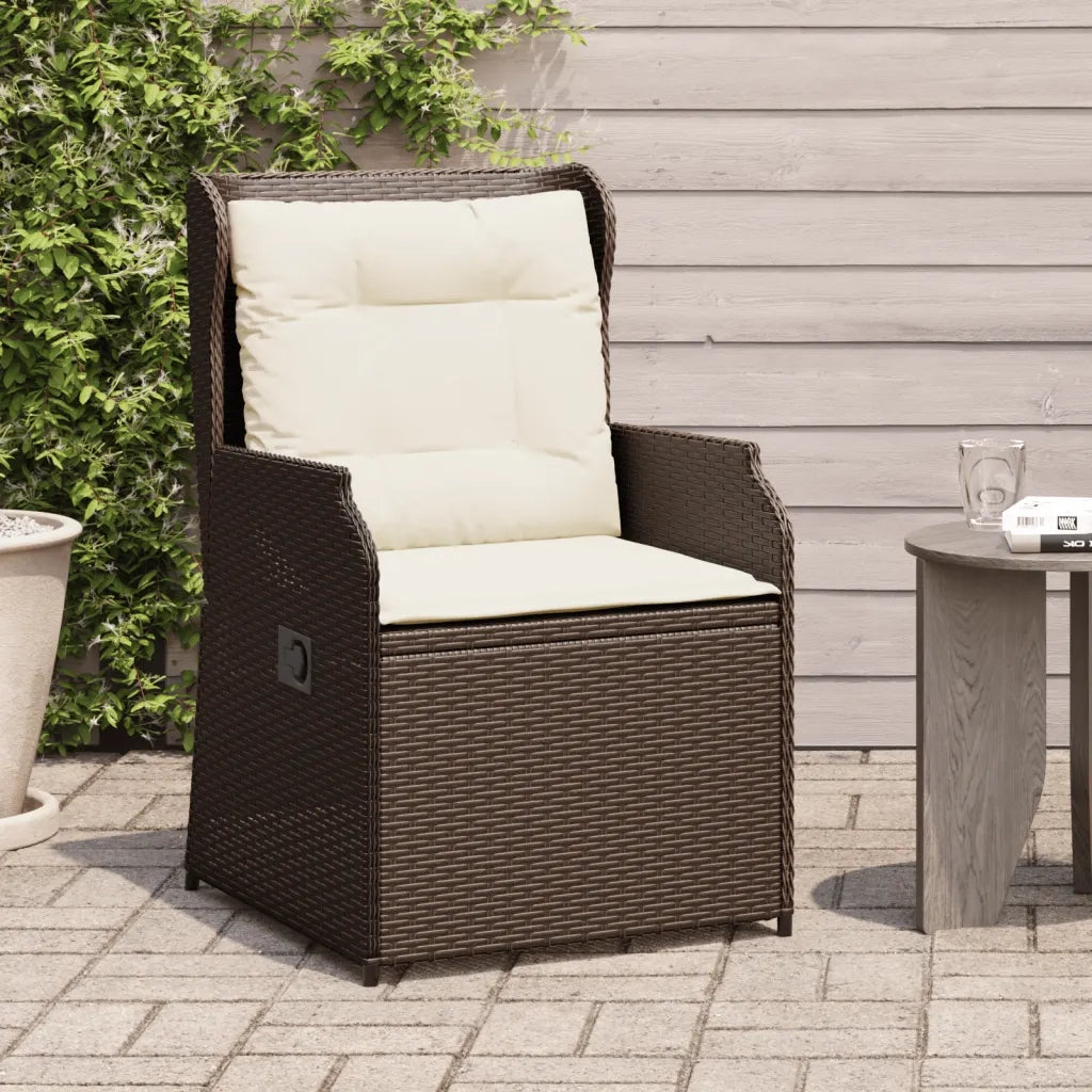 vidaXL Sedie Reclinabili Giardino 2pz con Cuscini Marrone Polyrattan