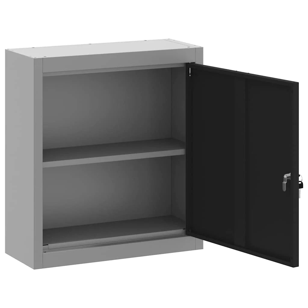 Armadio portautensili industriale da interno con ripiano regolabile 50 x 20 x 55 cm acciaio nero 02_0058026