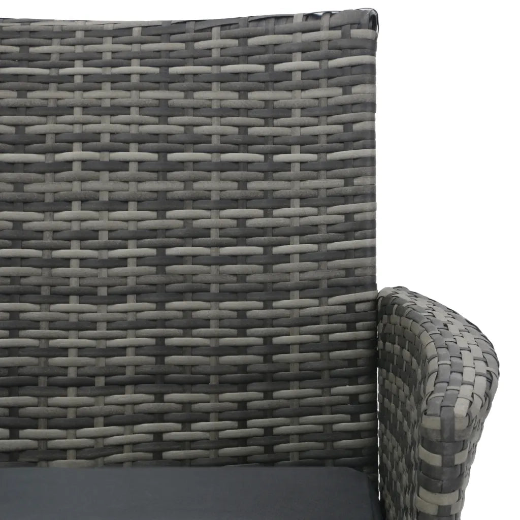Divano da Giardino 2 Posti con Tavolino in Polyrattan Antracite 47751