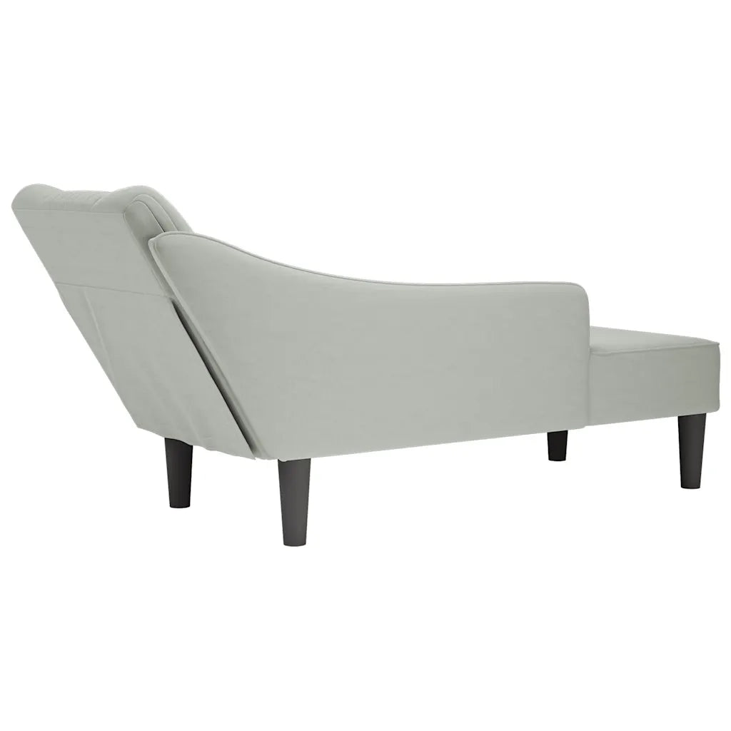 Sdraio con Bracciolo Destro in Velluto Grigio Chiaro CFW5521051