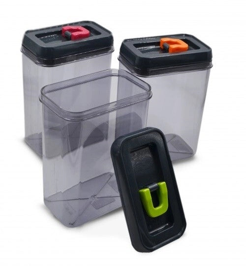 1 Pezzo Barattolo in Plastica da Cucina Multiuso Ermetico 1800 cc 3 Colori