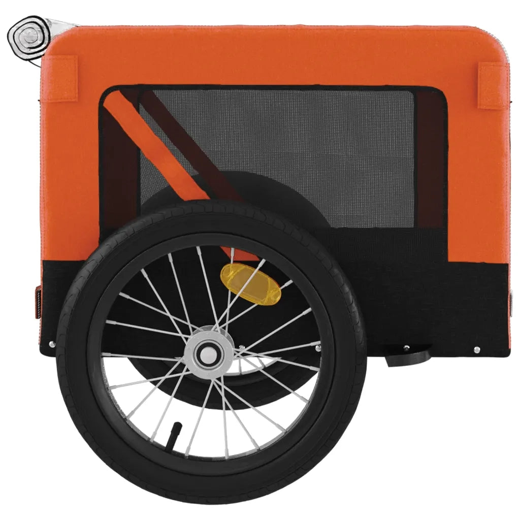 Rimorchio da Bici per Animali Arancione e Nero Oxford e Ferro CFW3358555