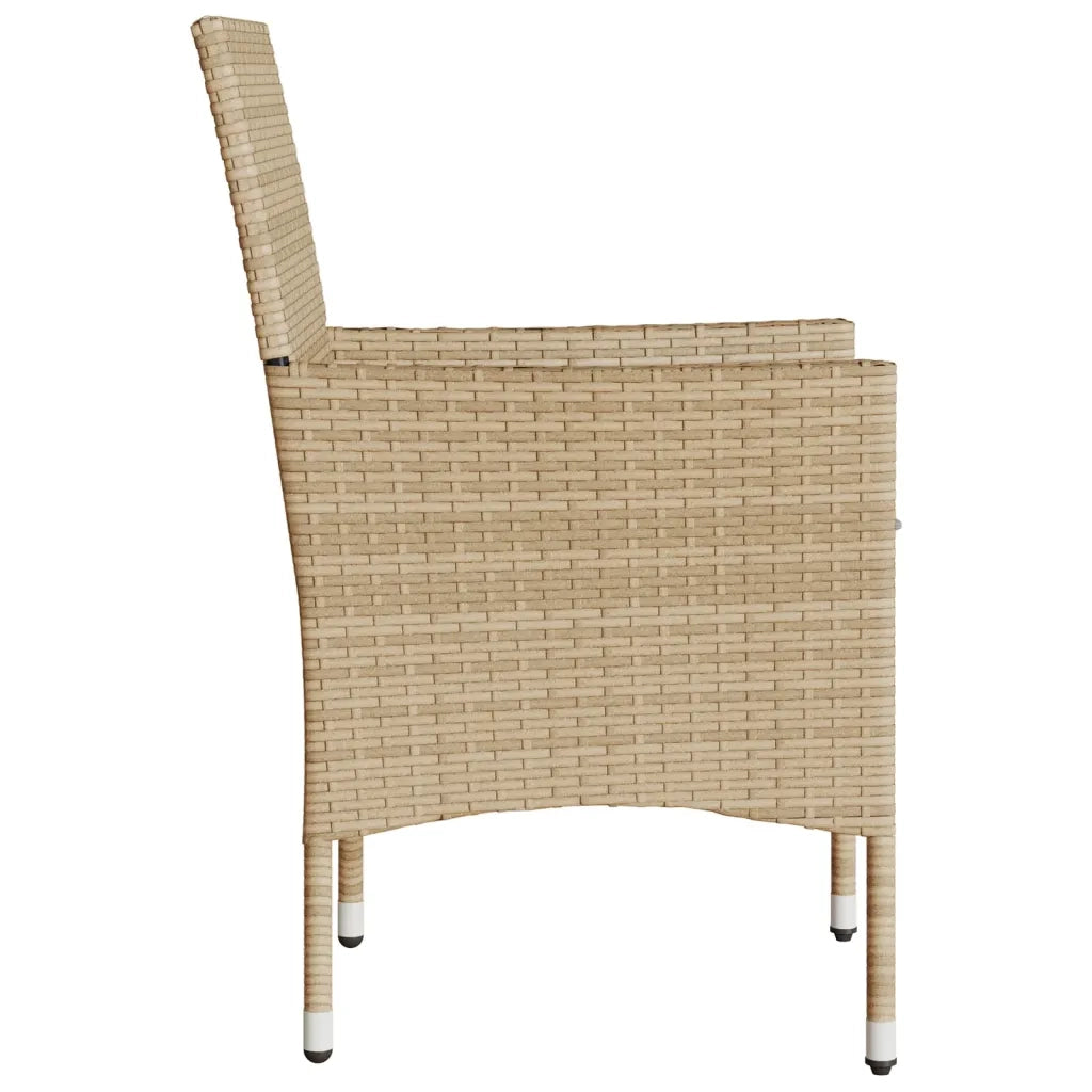 Sedie da Giardino con Cuscini 2 pz Beige in Polyrattan 368112