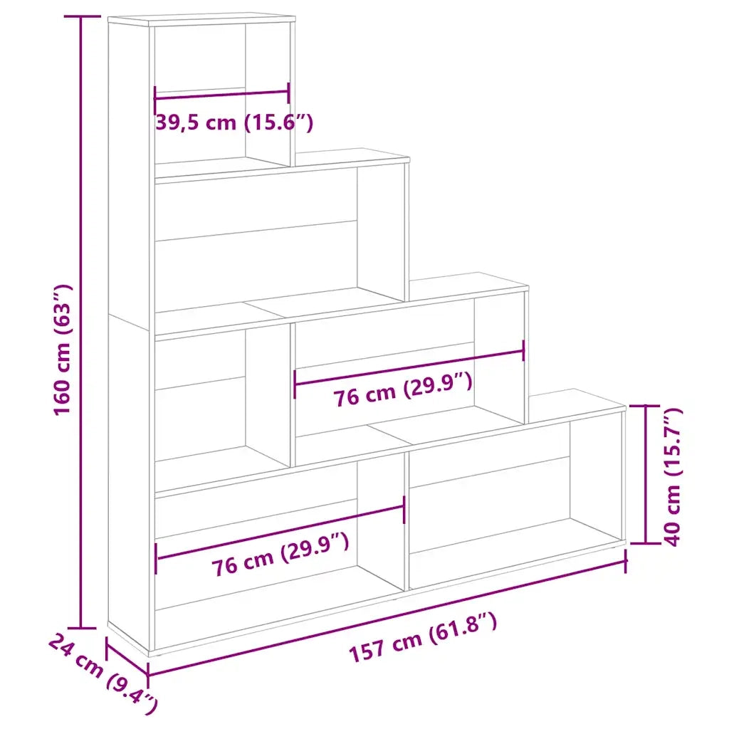 vidaXL Libreria Rovere Artigianale 157x24x160 cm Legno Multistrato