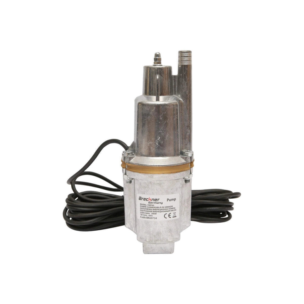 Pompa sommersa con vibrazioni D100mm, 18L/min, profondità 60m, 220V, VMP60 Breckner Germany