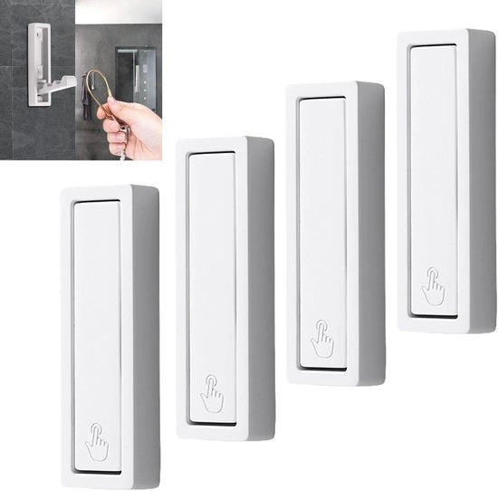 4 pacchi di chiodi a muro pieghevoli, chiodi a muro, attacco a muro pieghevole, capocorda a 90° pieghevole, supporto per cuffie con viti per cucina, bagno, muro, ufficio, armadio (bianco)