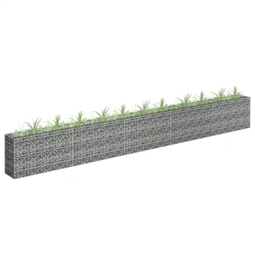 Gabbione Letto Rialzato in Acciaio Zincato 450x30x60 cm 145646