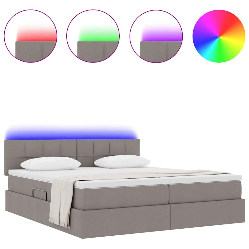 Letto con luci a strisce a LED Talpa 180 x 200 cm Tessuto