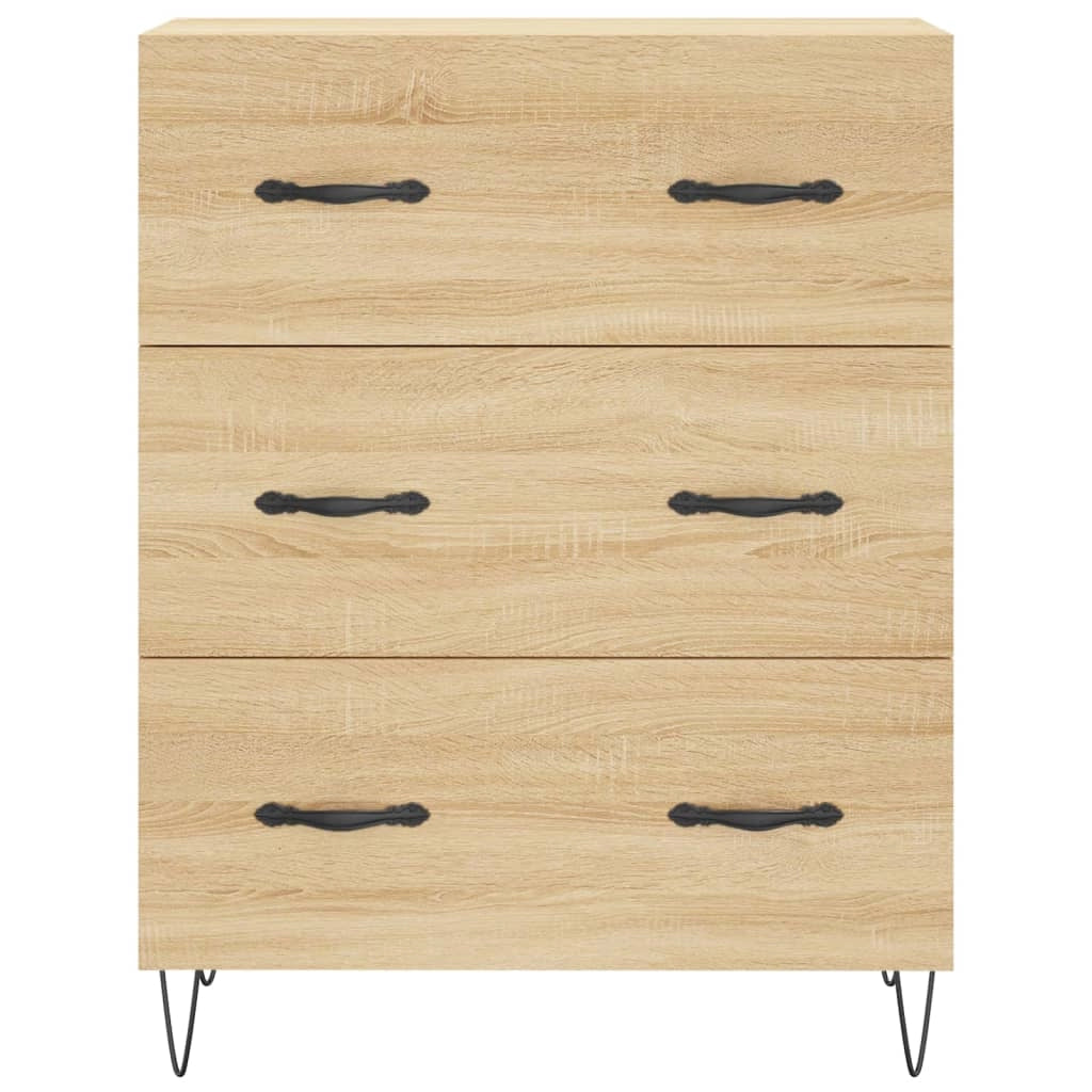 Credenza cassettiera armadio mobile contenitore organizer per cucina soggiorno salotto rovere Sonoma 69,5 x 34 x 90 cm legno ingegnerizzato marrone 02_0031637