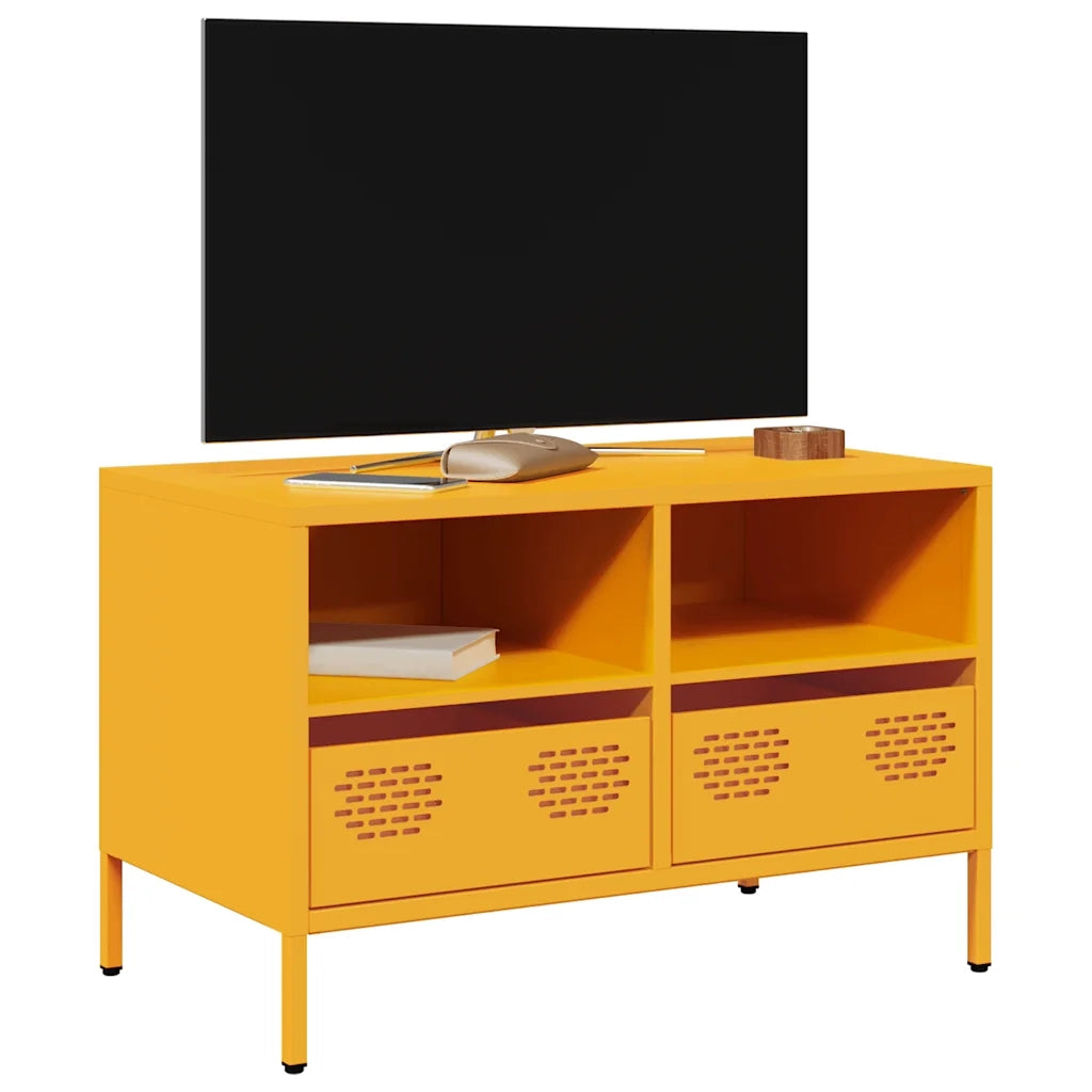 Mobile TV | Armadietto TV | Mobile Porta TV Giallo Senape 68x39x43,5cm Acciaio Laminato a Freddo
