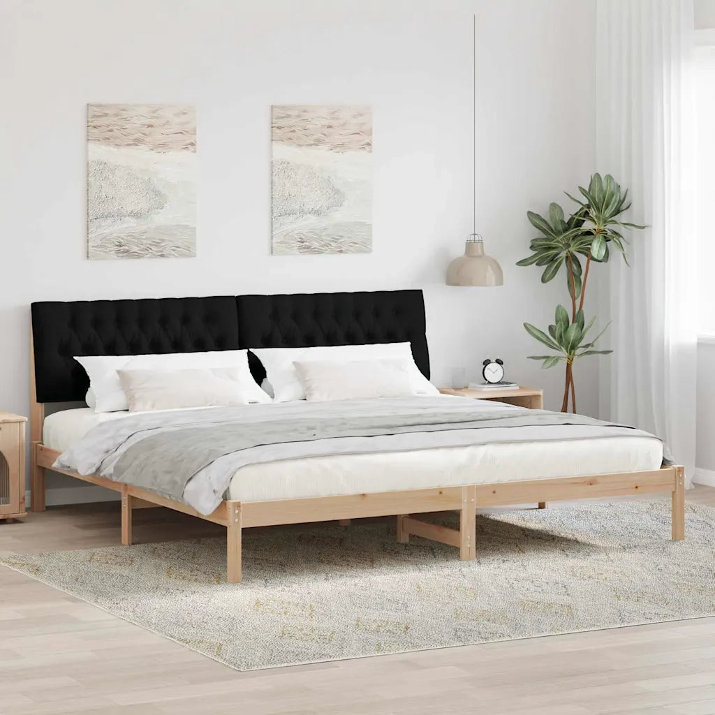 Letto con Testiera Rivestita con testiera Marrone 200 x 200 cm 3394380