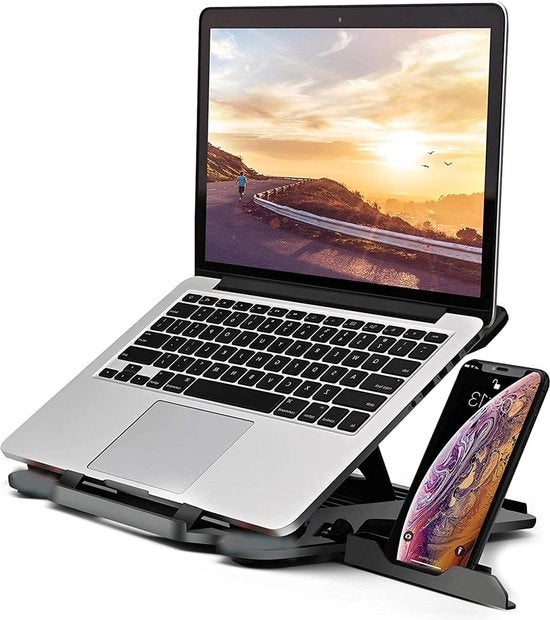 Supporto laptop ergonomico - standaard per notebook rotativo, demontabile, portatile, regolabile in altezza, pieghevole con supporto per telefono, riser compatibile con laptop (10 pollici - 159 pollici) supporto laptop
