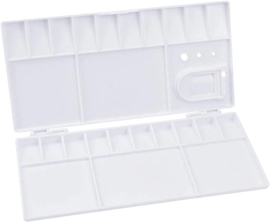 Palet di pittura pieghevole in plastica - Paletta di miscela per artisti - 1 pezzo - Bianco