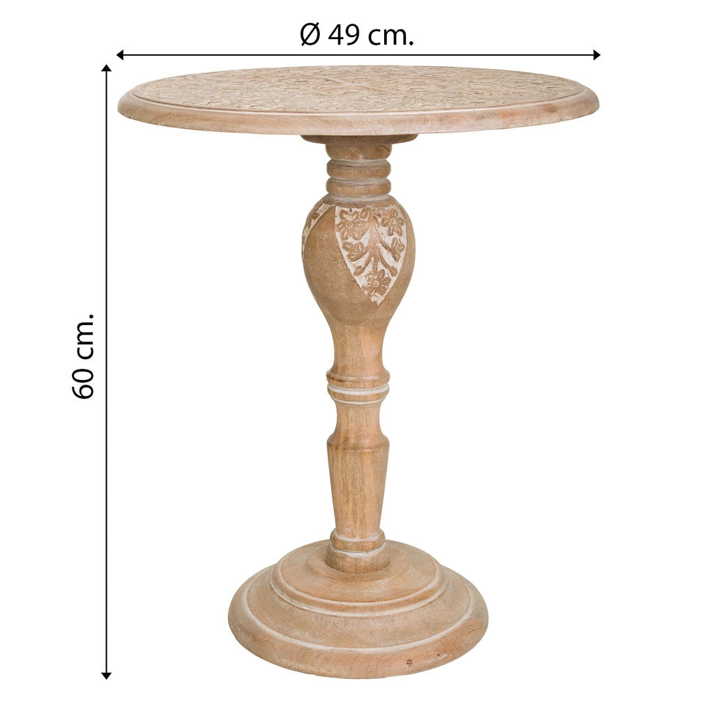 Comodino laterale in legno marrone artigianale 60x60x60h cm