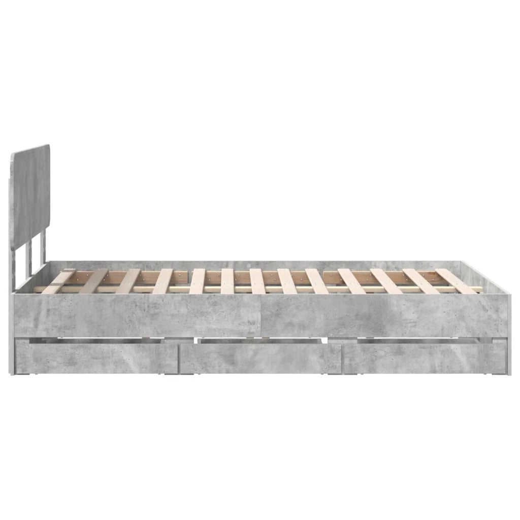 Struttura del letto con cassetto Grigio Cemento 120 x 190 cm 3412209