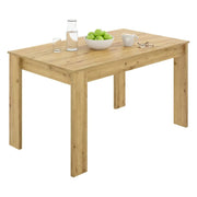 Tavolo fisso Alois, Tavolo da pranzo multiuso, Tavolo rettangolare da cucina o sala da pranzo, 139x81h77 cm, Rovere Nodi