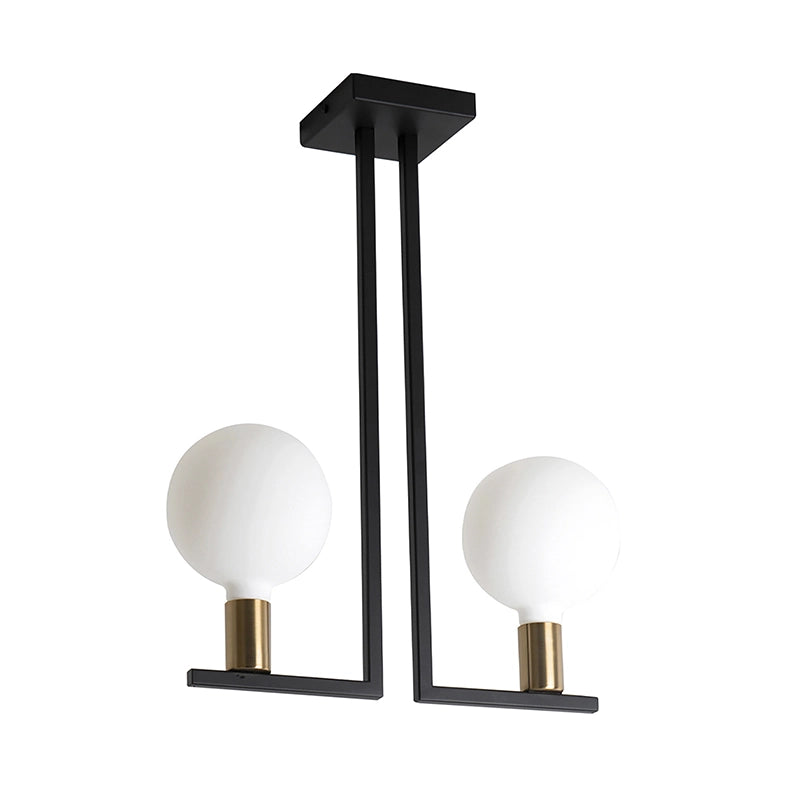 Plafoniera Twin a Soffitto con Attacco E27 per Interni - Struttura Nero e Ottone Satinato 75W IP20 - Design Decorativo - Rossini Group