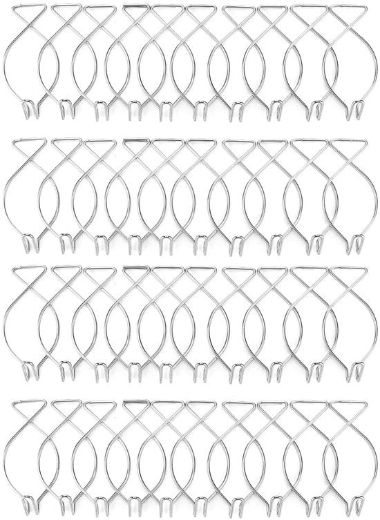 Hanger per Plafondo 40 Unità - Autoadesivo - Compatta 5,8x3x1,8cm - Sostenibile - Installazione Facile - Adatto alla Decorazione - Hanger per Parete