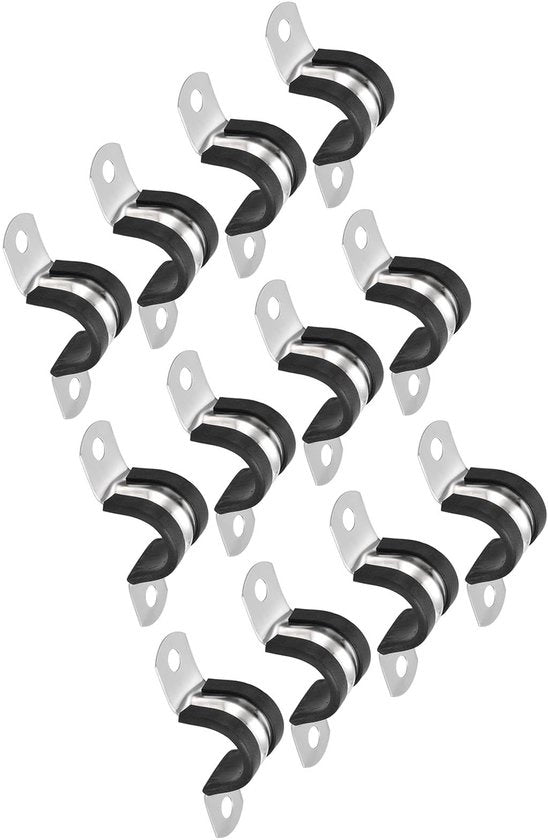 Ferrule a cavo 12 pezzi 18 mm - Acciaio inossidabile - Gomma - U - Resistente - Corrosione - Ferrule a cavo