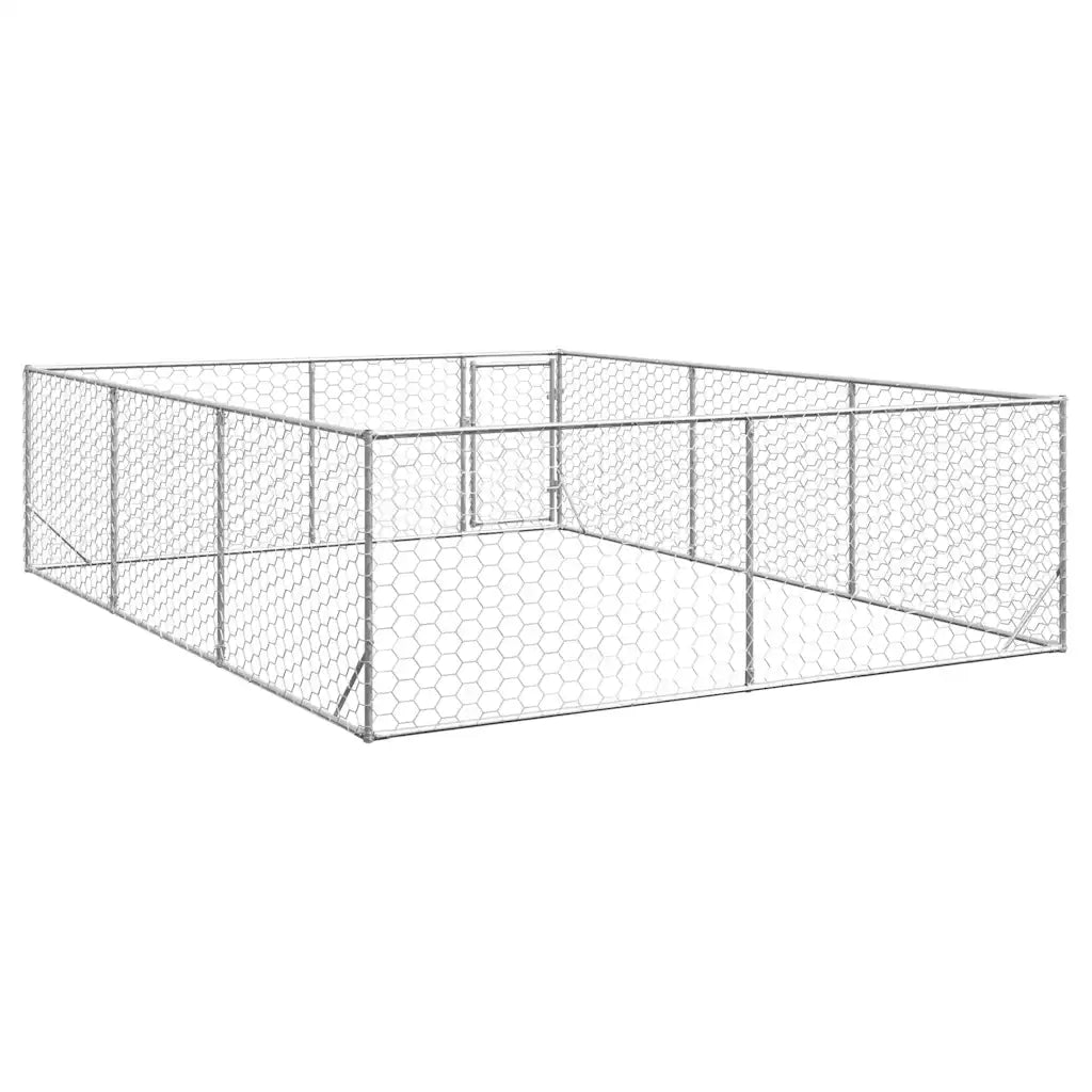 vidaXL Cuccia per Cani da Esterno con Porta 3x4x1 m Acciaio Zincato