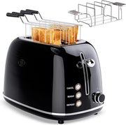 Toaster Retro con Tostapinze - Multi Livelli di Calore - Toaster con Canali Ampi - Toaster con Stile Retro - Croque Monsieur