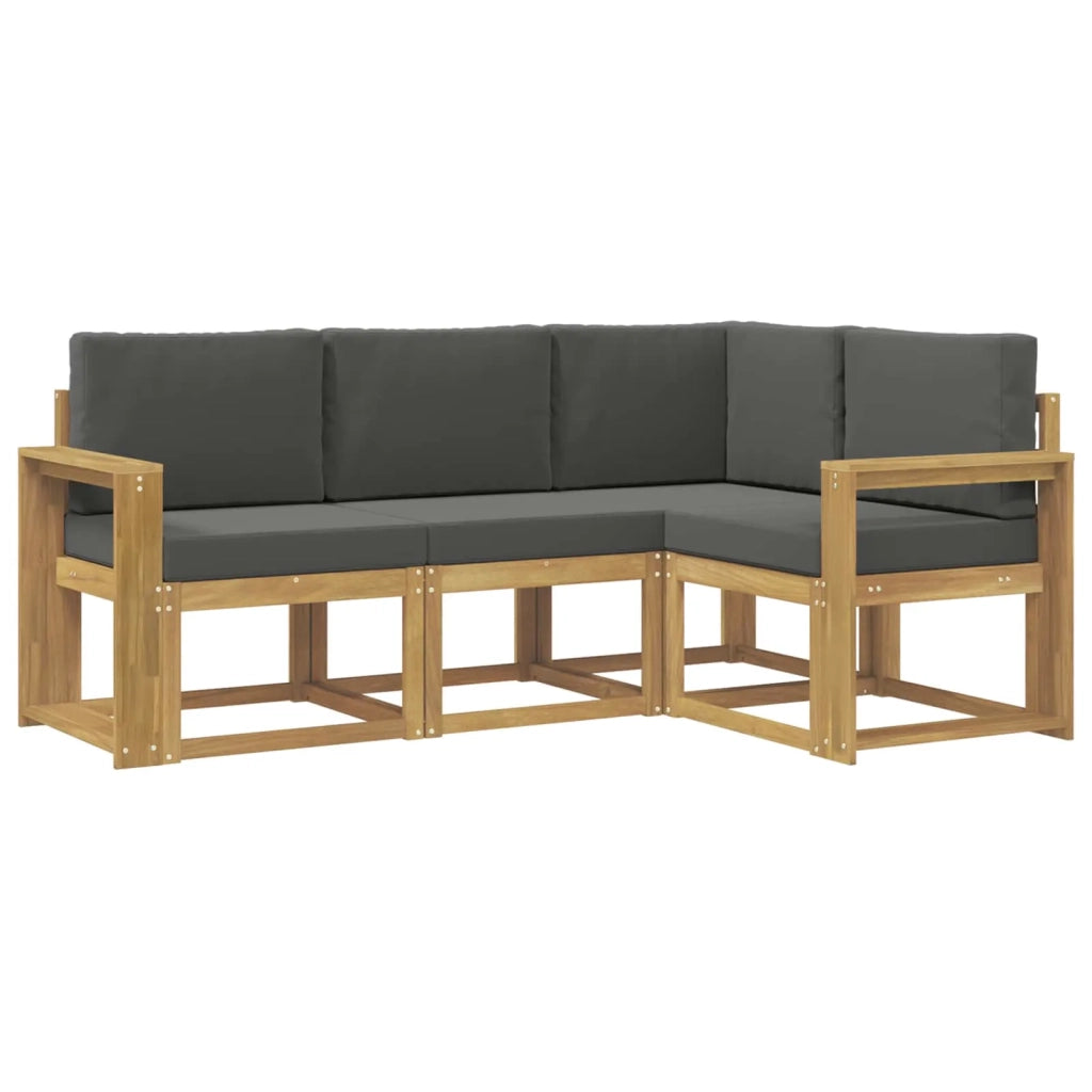 Set di divani da esterno con cuscino 4 pcs Bianco e Antracite 3387566