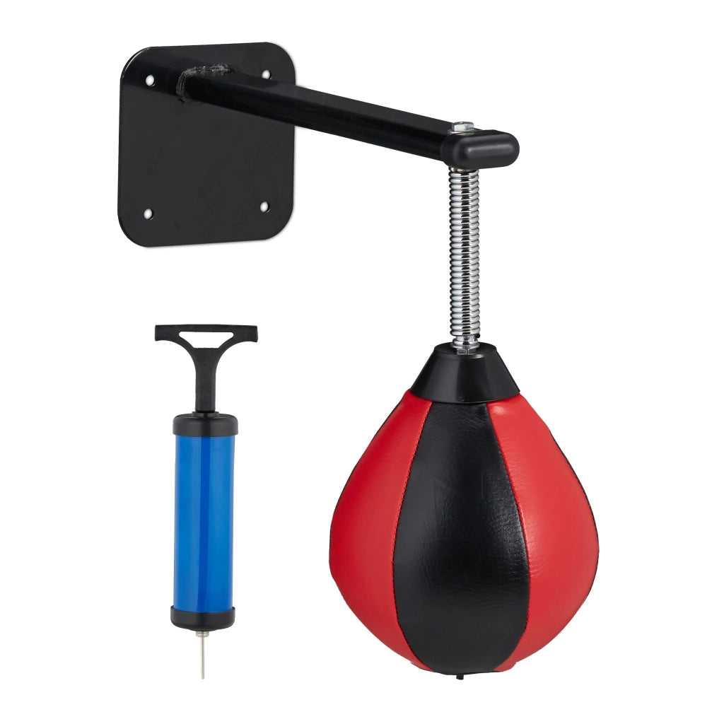Punching-ball da parete allenamento tecnico agilità 30 x 30 x 30 cm in pelle nera 13_0014648