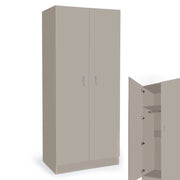 ARMADIO A 2 ANTE CON RIPIANO INTERIORE 80X50X180 TORTORA