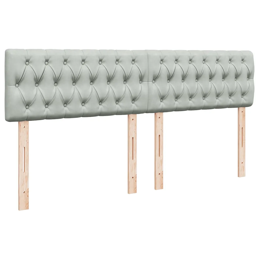 Giroletto a Molle con Materasso Grigio Chiaro 180x200cm Velluto