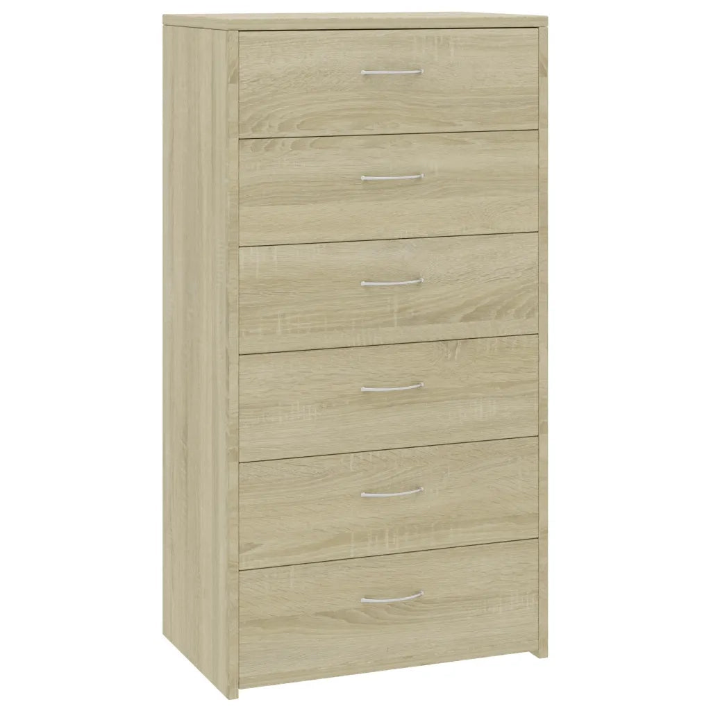 Credenza 6 Cassetti Rovere Sonoma 50x34x96cm Legno Multistrato 800669
