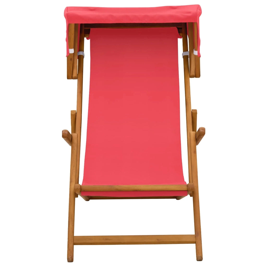 Lettino 3 Posizione Legno di Eucalipto Massello Rosso 42024881
