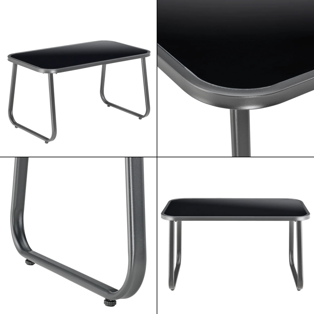 Set di mobili da giardino 4 pezzi acciaio grigio 03_0009420